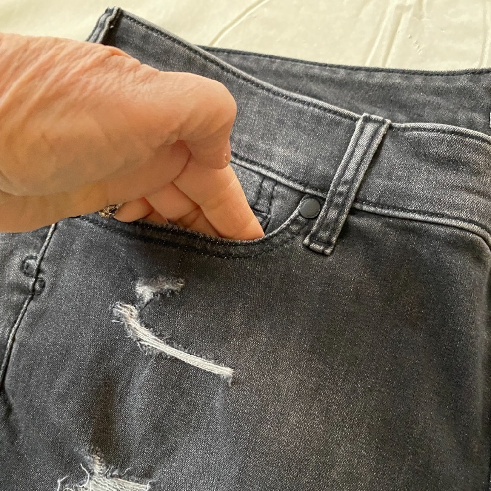 torrid Black Distressed Denim Jean Shorts - Picture 10 of 15